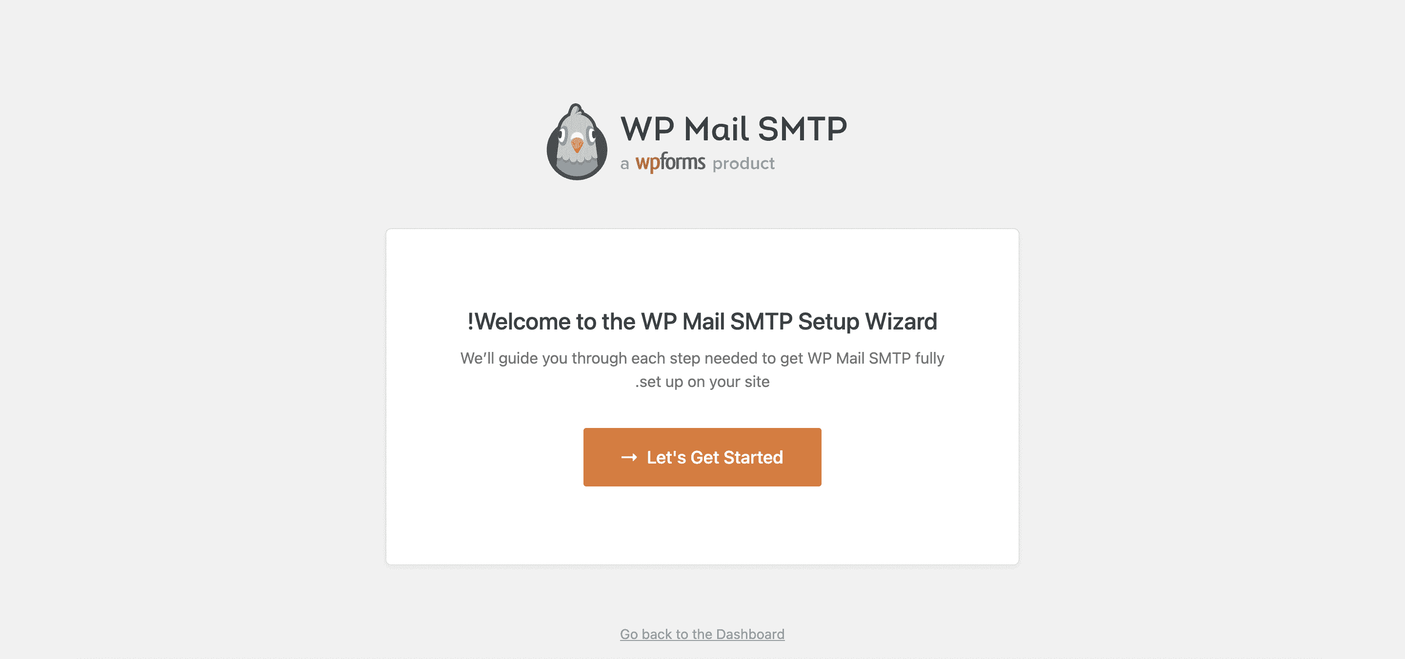 اسکرین شات از مرحله اول setup wizard در افزونه WP Mail SMTP